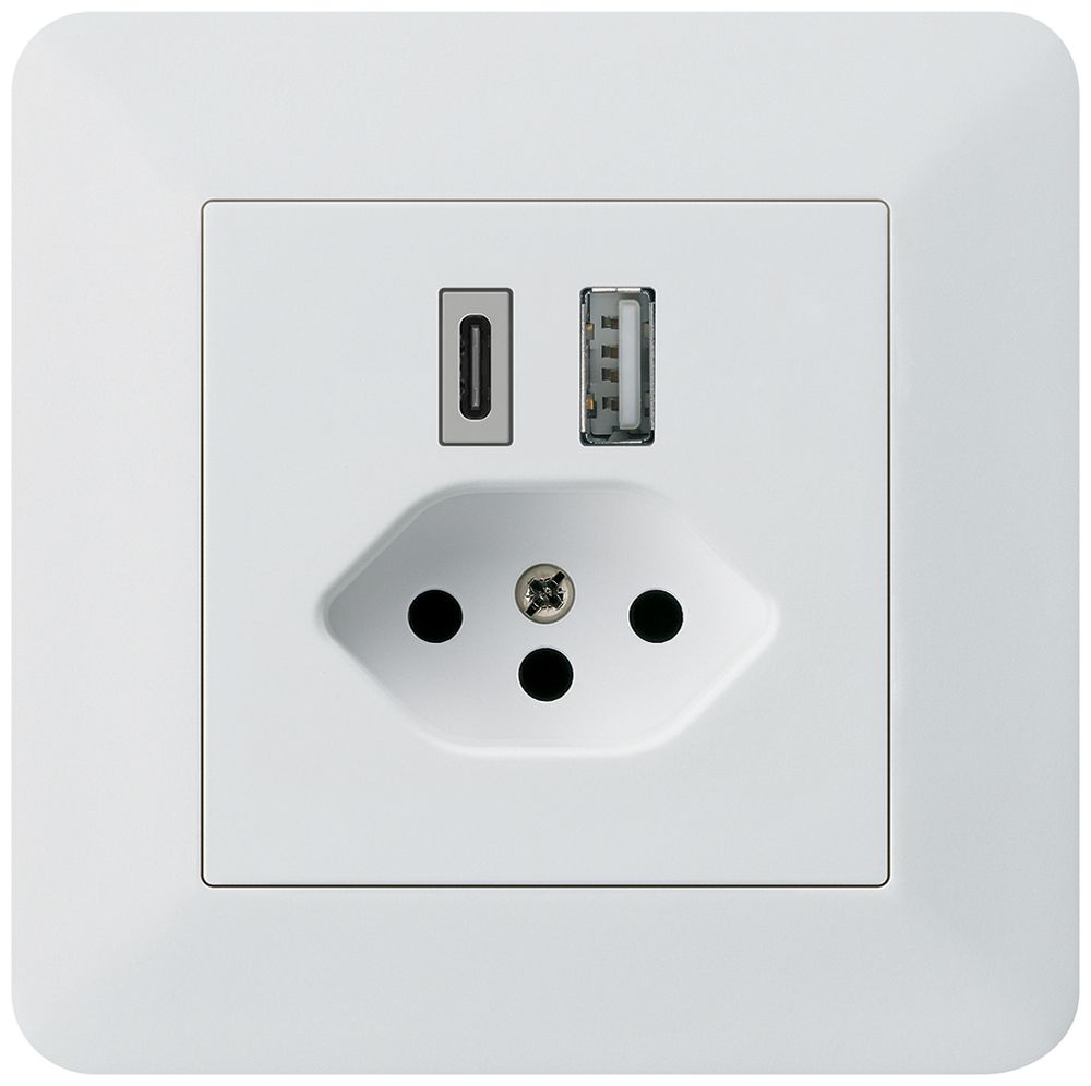 UP-USB-Ladesteckdose kallysto.trend 18W PD 1×Typ A 1×Typ C T13 weiss