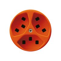 Steckdose Hager basico 3×Typ 23 A orange
