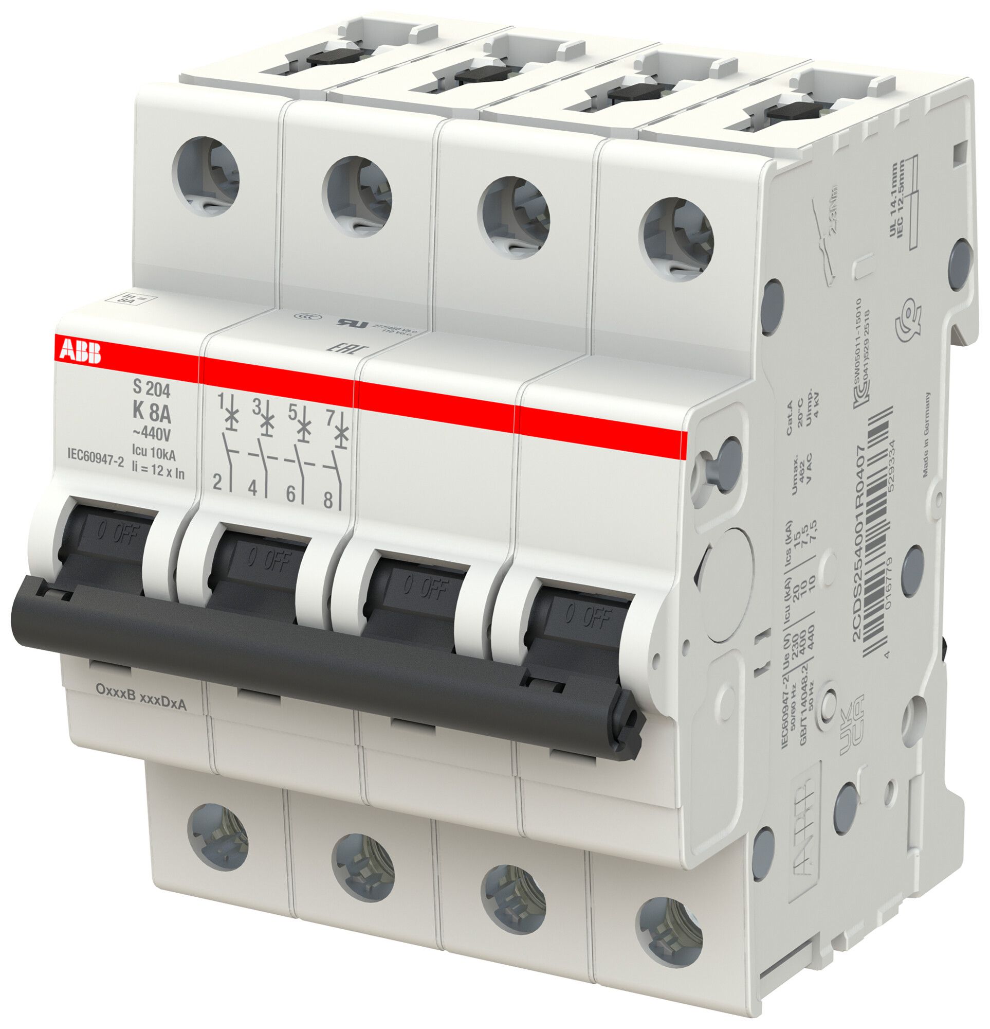 Leitungsschutzschalter ABB S204-K8 8A 6kA