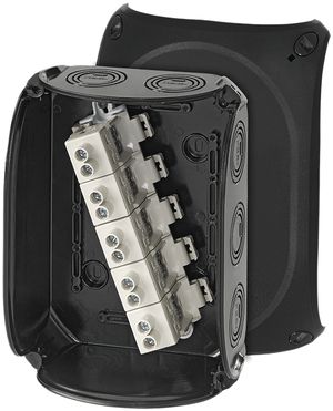 AP-Abzweigdose Hensel KF B mit Klemmen 5×16mm² schwarz