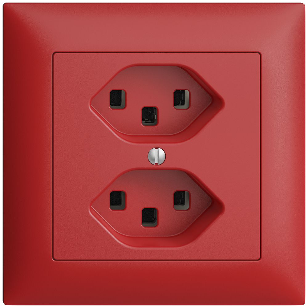 UP-Steckdose 2×T23 16A EDIZIOdue berry, mit Steckklemmen