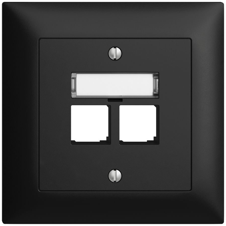 Kit di montaggio INC S-One EDIZIOdue FMI per 2×RJ45 diritto, nero