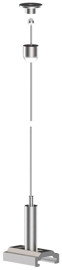 Sospensione ad asta Sylvania OneTrack KIT8 alluminio/acciaio Ø1.5×1500mm argento