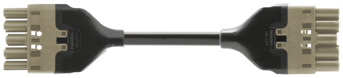 Câble de connexion Woertz 49345/C3 5×1.5mm² 400V 16A 1m gr prise-fiche Cca