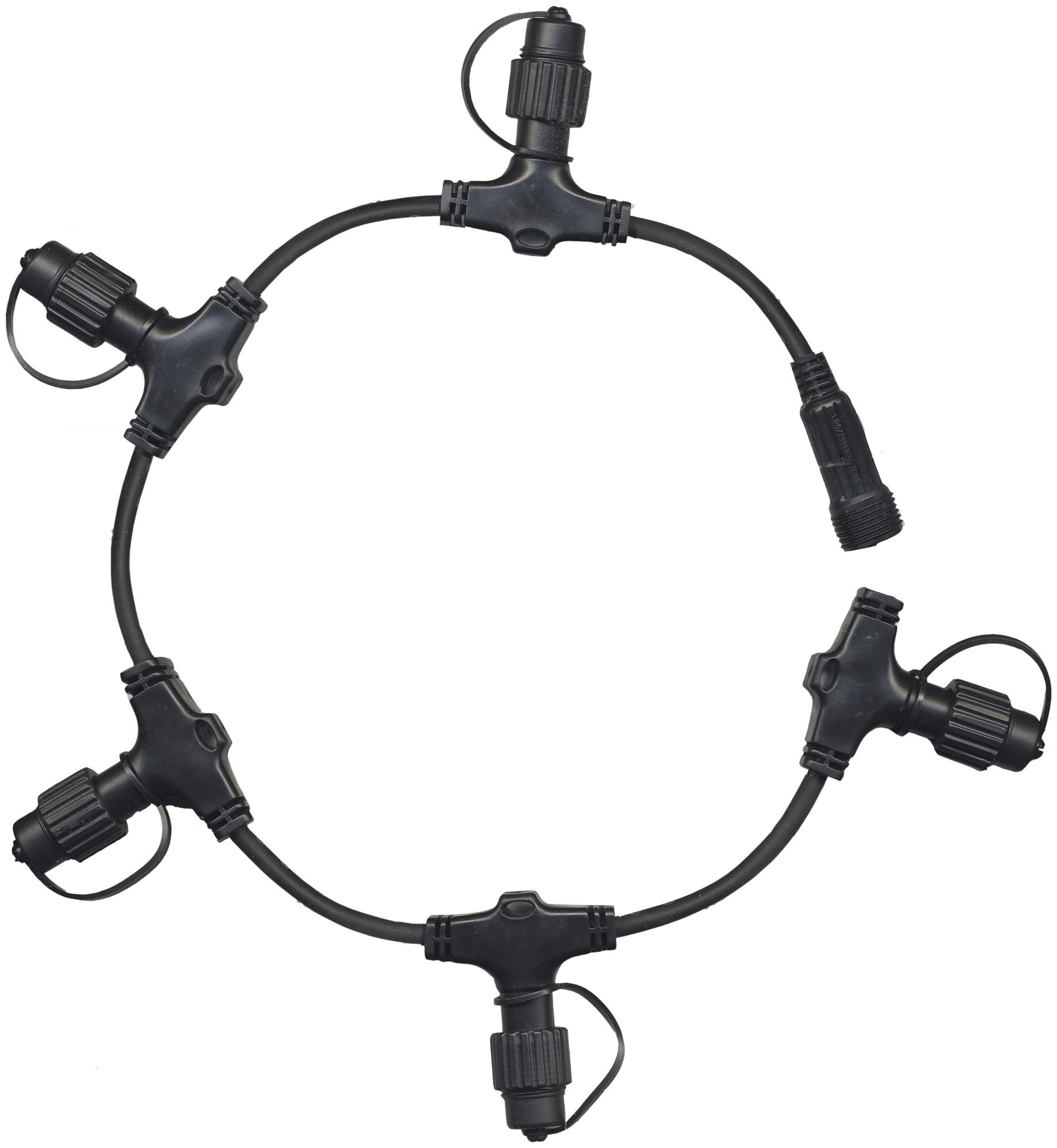 Ring-Verteiler System 24 Extra, schwarz, mit 5 Schraubabgängen