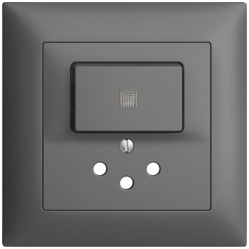 UP-Frontset EDIZIOdue T12 88×88mm dunkelgrau mit Linse, mit Kinderschutz