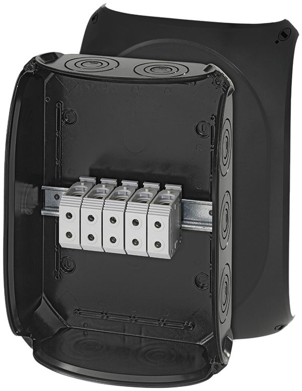 Boîte de dérivation AP Hensel KF B avec bornes 5×50mm² noir