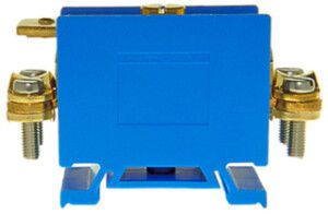 Borne de sectionnement à couteau Woertz 4…16mm² 60A 660V vis 1×2 TH35/G32 bleu