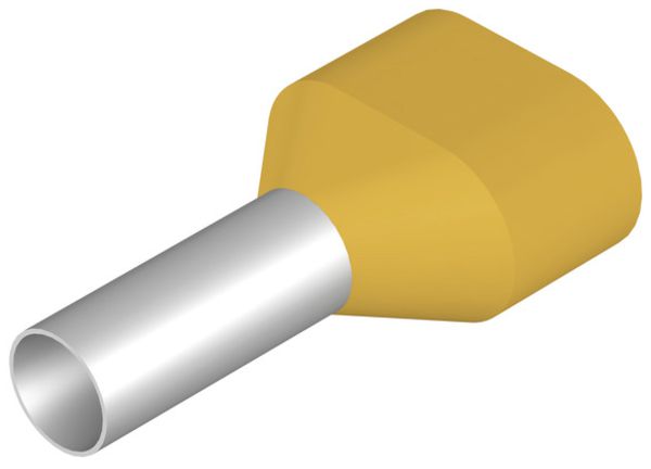 Embout de câble jumelé Weidmüller H isolé 2×6mm² 12mm jaune DIN sac multiple