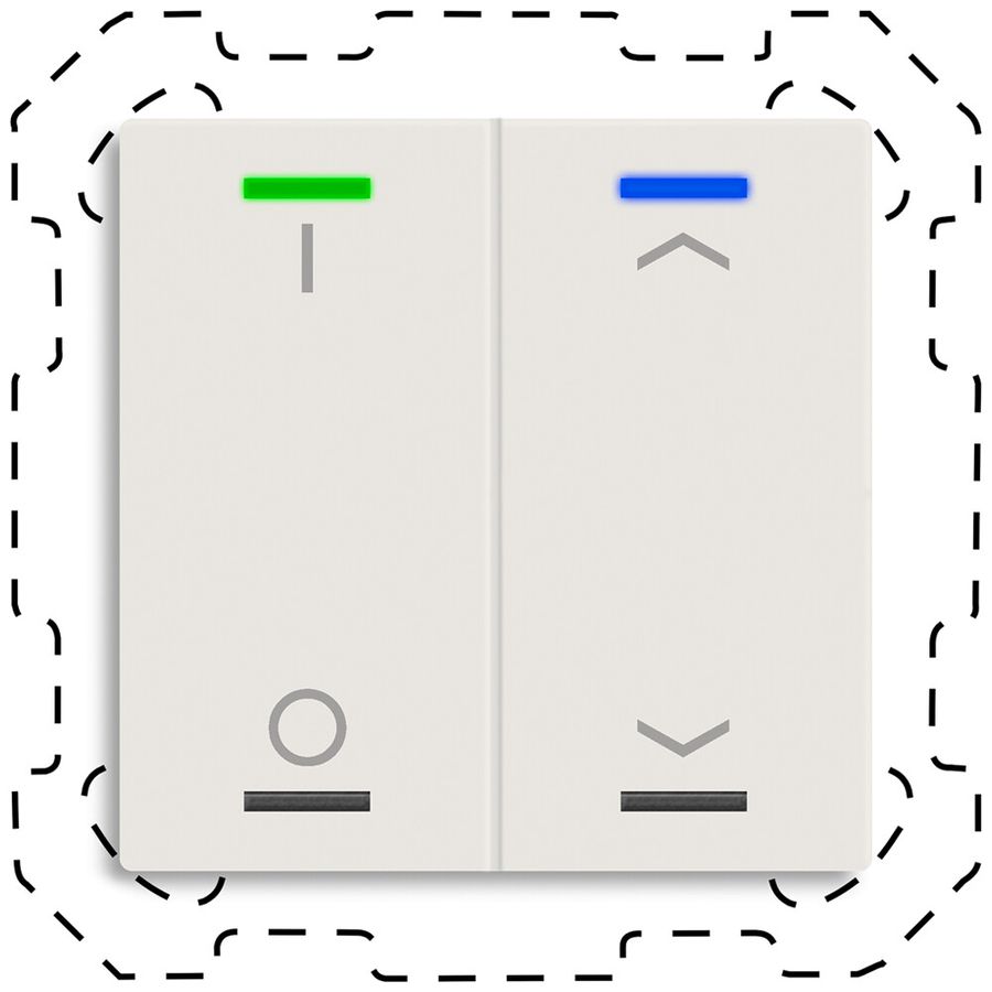 EB-Taster KNX RGBW MDT BE-TAL60T211.D1 2T/4B Temp.weiss matt "I/O"-"Jalousie"