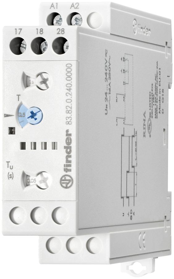 EB-Zeitrelais Finder 83.82, 2S 16A 24…240VAC/DC Stern-Dreieck-Relais