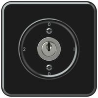 Interrupteur à clé ENC origin commutateur 2/1L 16A 250V 0-1-0-2 92×92mm noir