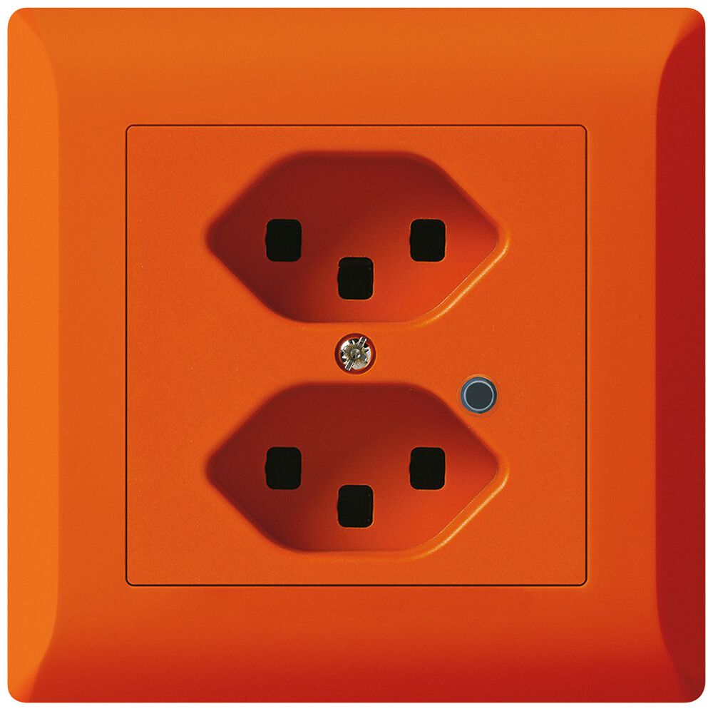 UP-Steckdose Hager kallysto.line 2×T23 beleuchtet C orange