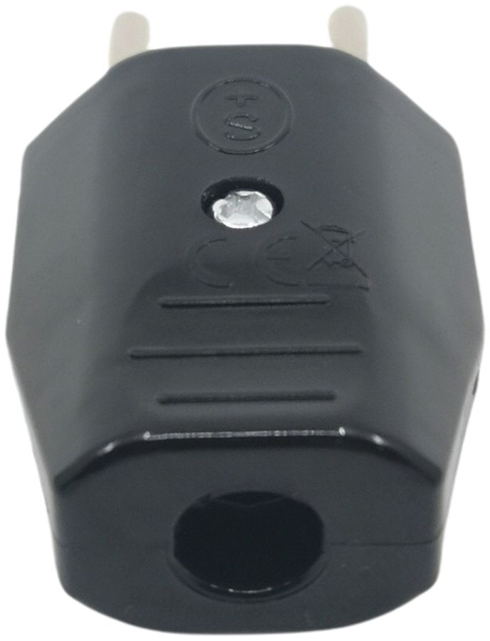 Fiche mobile type 12 ELBRO 230V 10A Ø9.5mm noir