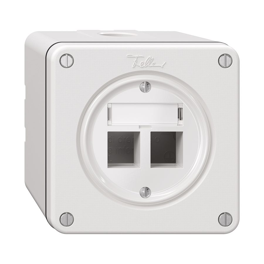 Kit de montage NAPU Feller Keystone, pour sortie droite, double, blanc