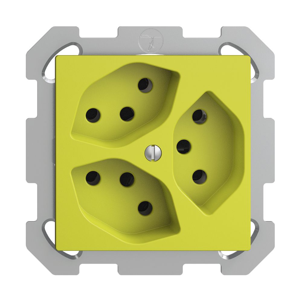 Prise ENC EDIZIOdue 3×T13 lemon avec shutter