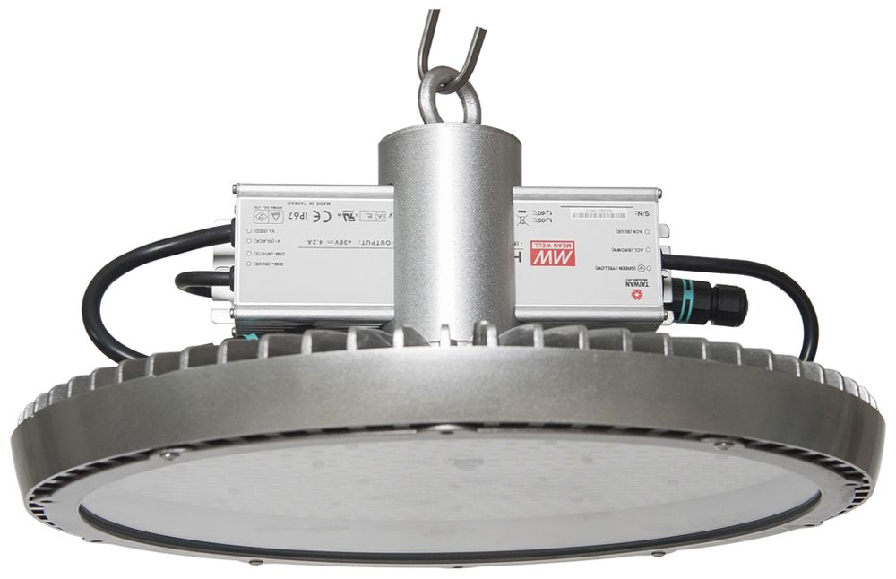 LED-Hallenstrahler DOTLUX LIGHTSHOWER 140W 18900lm 850 IP67 120° Ø405 Silber