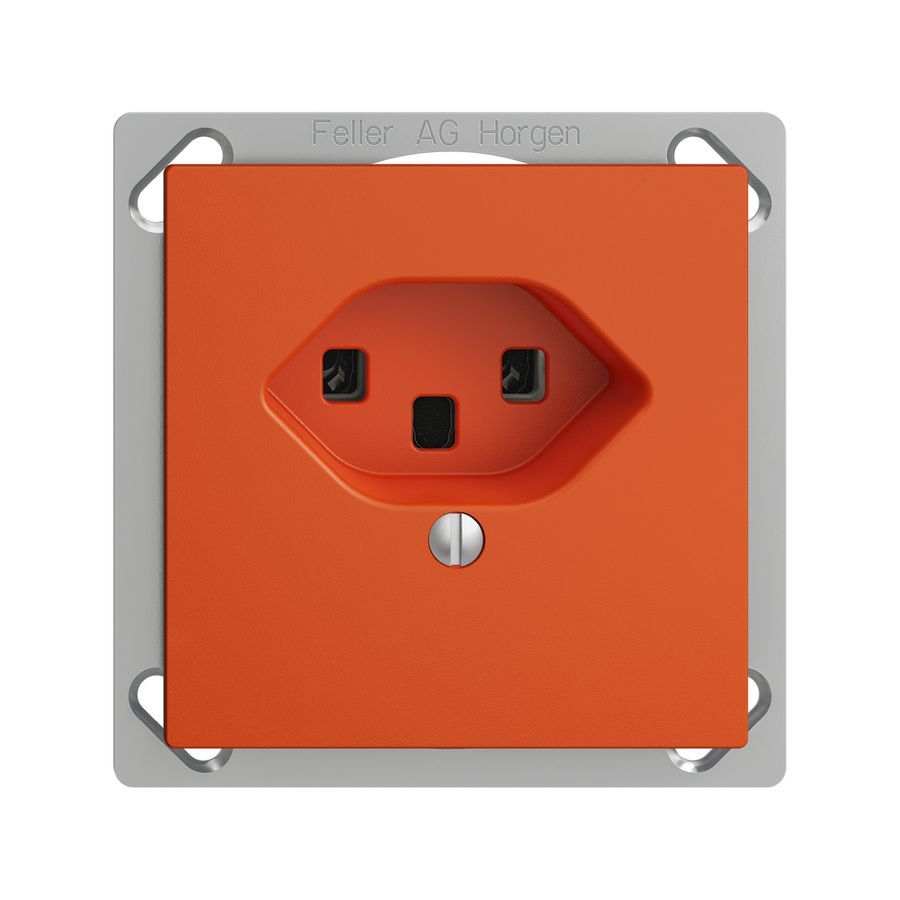EB-Steckdose EDIZIOdue T23 16A orange, Schraubklemmen