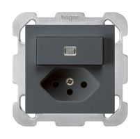 Combinazione luminosa INC A-R/1P+T13 antracite kallysto con piastra di fissaggio