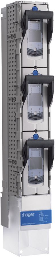 NHS-Lastschaltleiste weber.vertigroup 1P DIN3 630A SaS 185mm Sammelschienenklem.