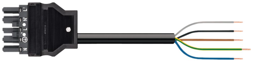 Câble de raccordement WAGO 5×2.5mm² 20A 400V 5m cod.L prise-libre gris