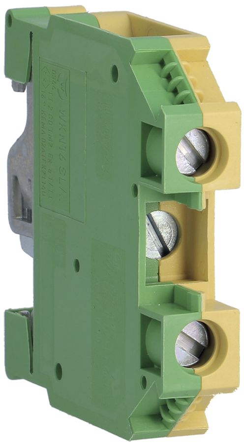 Morsetto di passaggio Hager 16mm², PE, a vite, chiuso