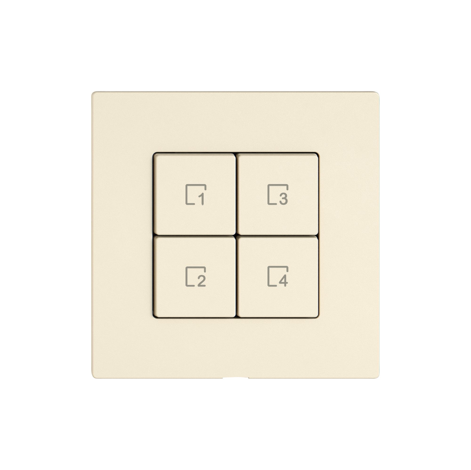 Commande pour poussoir scènes EDIZIO.liv Wiser SNAPFIX® 4 scènes 4T cr