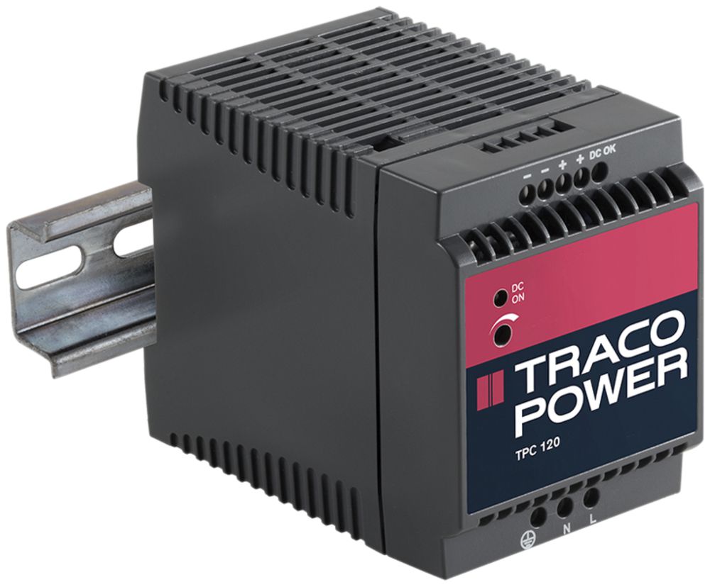 EB-Netzteil Traco TPC 120-124, 120W 5A 24VDC 72×90×110mm