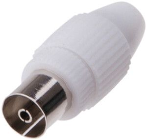 Koaxialkupplung R/TV 75 Ohm schraubbar weiss