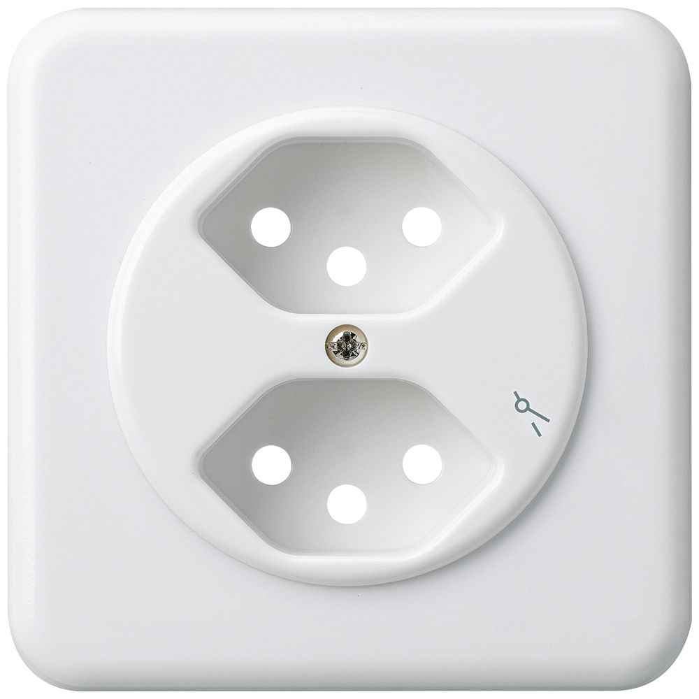 UP-Frontset basico 2×Typ 13/1 weiss 86×86mm mit Kinderschutz