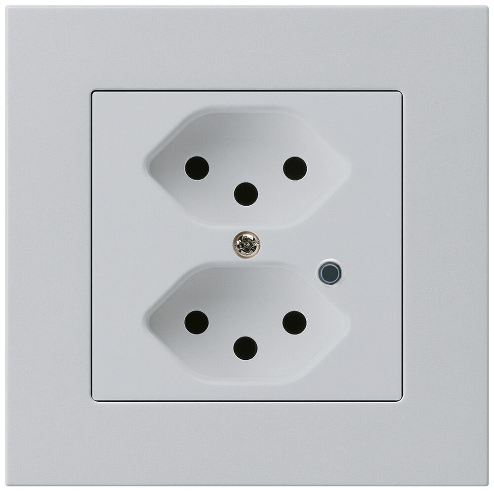 UP-Steckdose Hager kallysto.pro 2×T13 beleuchtet C lichtgrau