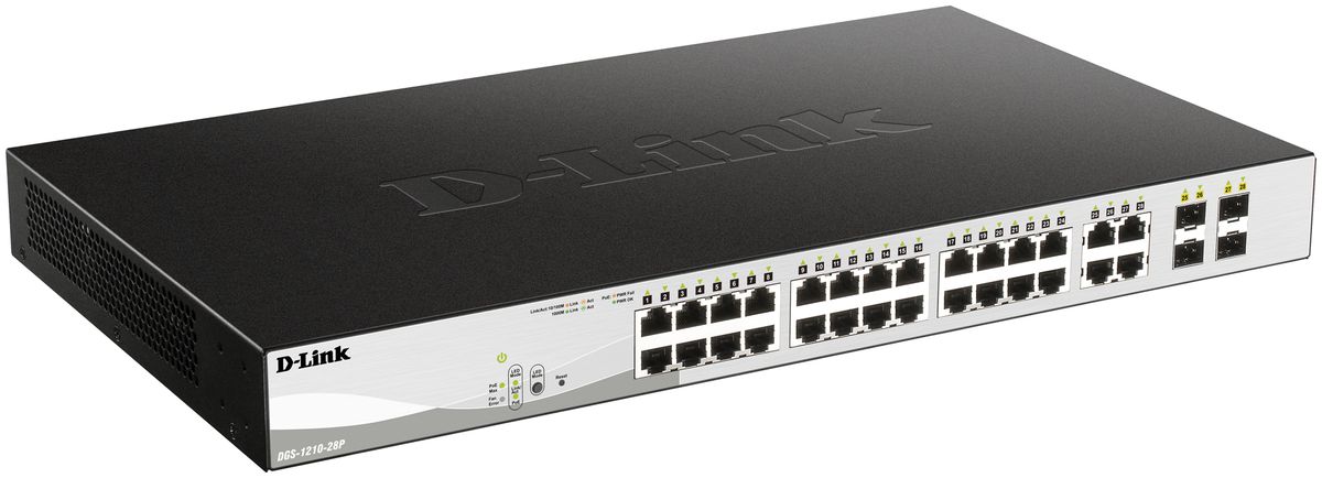 Switch D-Link DGS-1210-28P/E, 28-Port smart managed Layer2/3 Gigabit PoE+