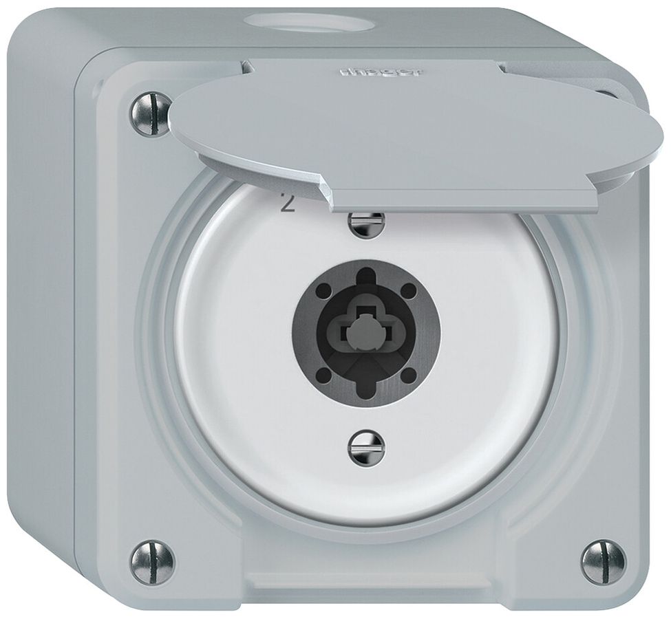 AP-Schlüsselschwenktaster robusto 1P 2NO 2CO 20A 250V 86×86mm grau