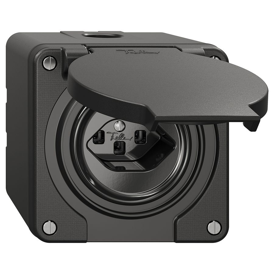 NAP-Steckdose NEVO, 1×T23, IP21, schwarz