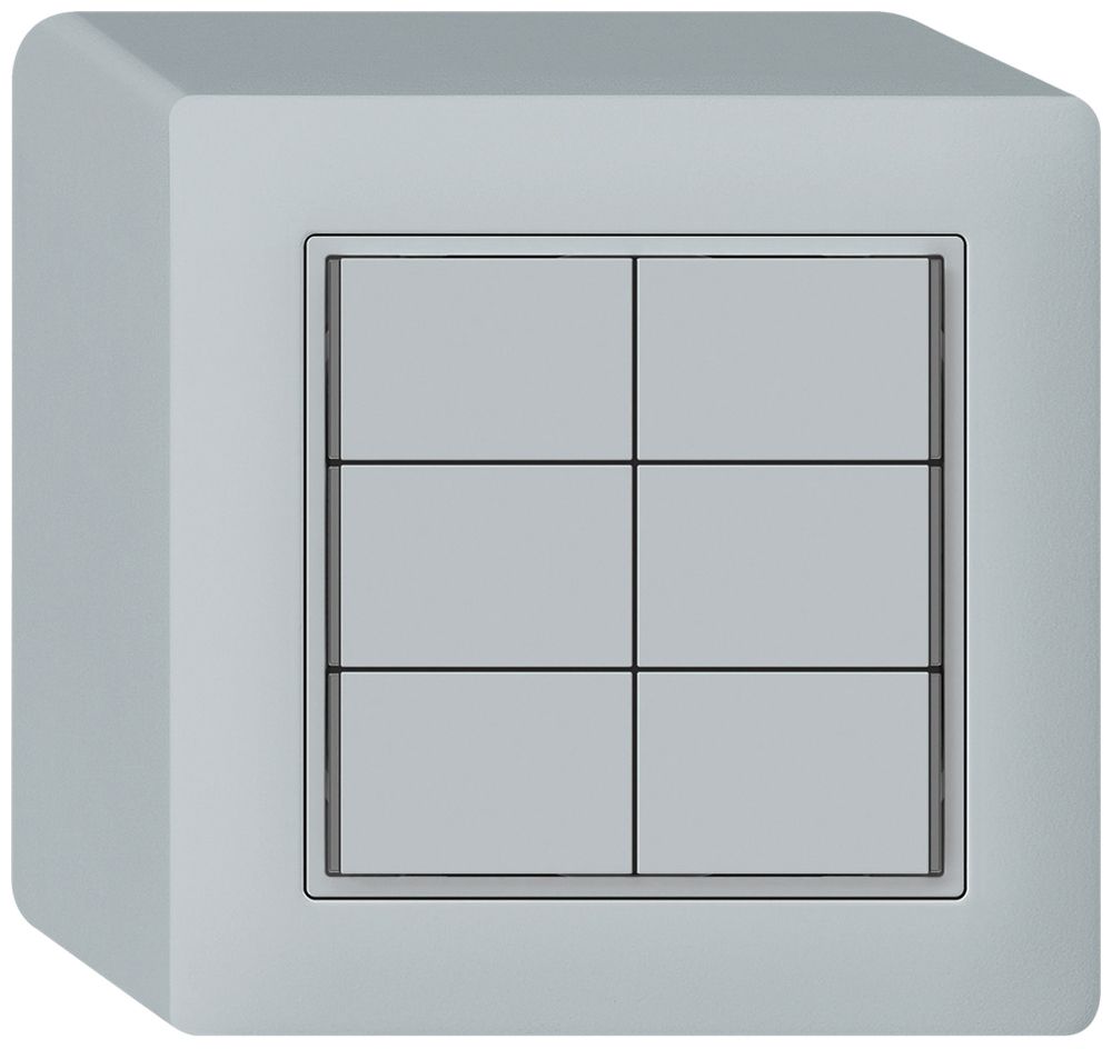 Poussoir KNX AP KAL 6×touches 6×points actionnables LED gris