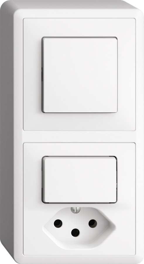 Combinaison AP Edue 2×1 FX54, Interrupteur 3/1 + Combi 3/1P+T13 bc