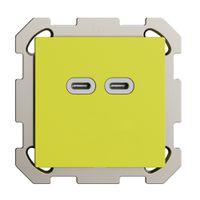 UP-Steckdose USB 18W 2×Typ C Feller EDIZIOdue FM 230V 3600mA lemon