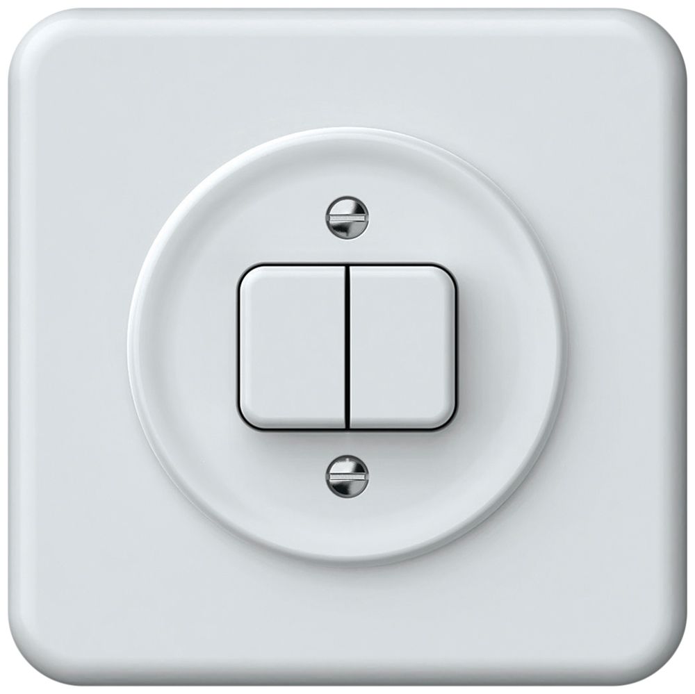 UP-Druckschalter origin Sch 1 (3+3) 92×92mm weiss