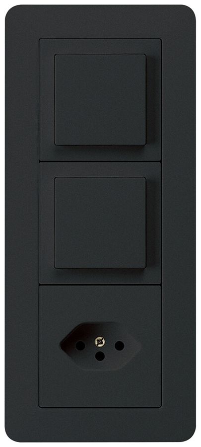 UP-Kombination kallysto.trend Gr.I-I-I vertikal 2×Schalter S3+Typ 13 schwarz