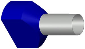 Zwillings-Aderendhülse isoliert 2×16mm² L=14mm Typ DIN blau