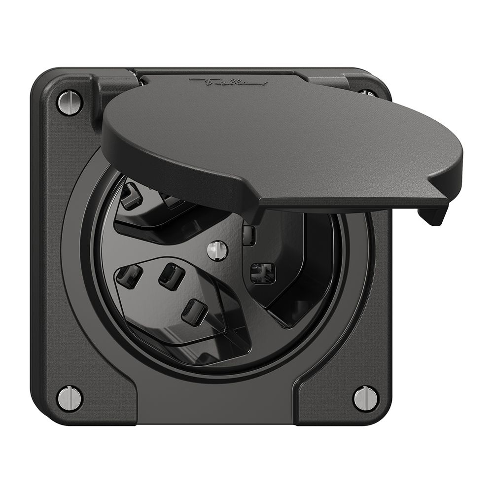 Steckdose NEVO N.CO, 3×T23, IP21, schwarz