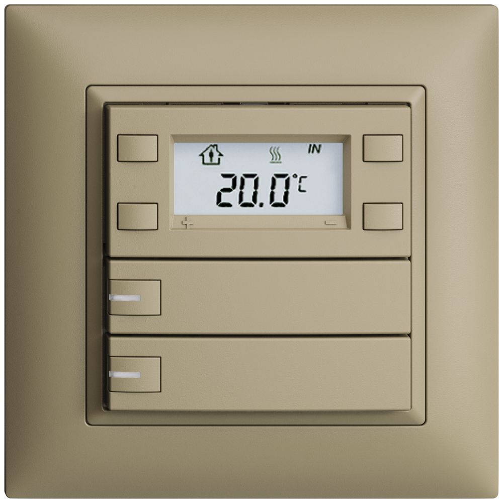 Poussoir RTH ENC KNX 2× EDIZIOdue FMI sand, avec LED RGB