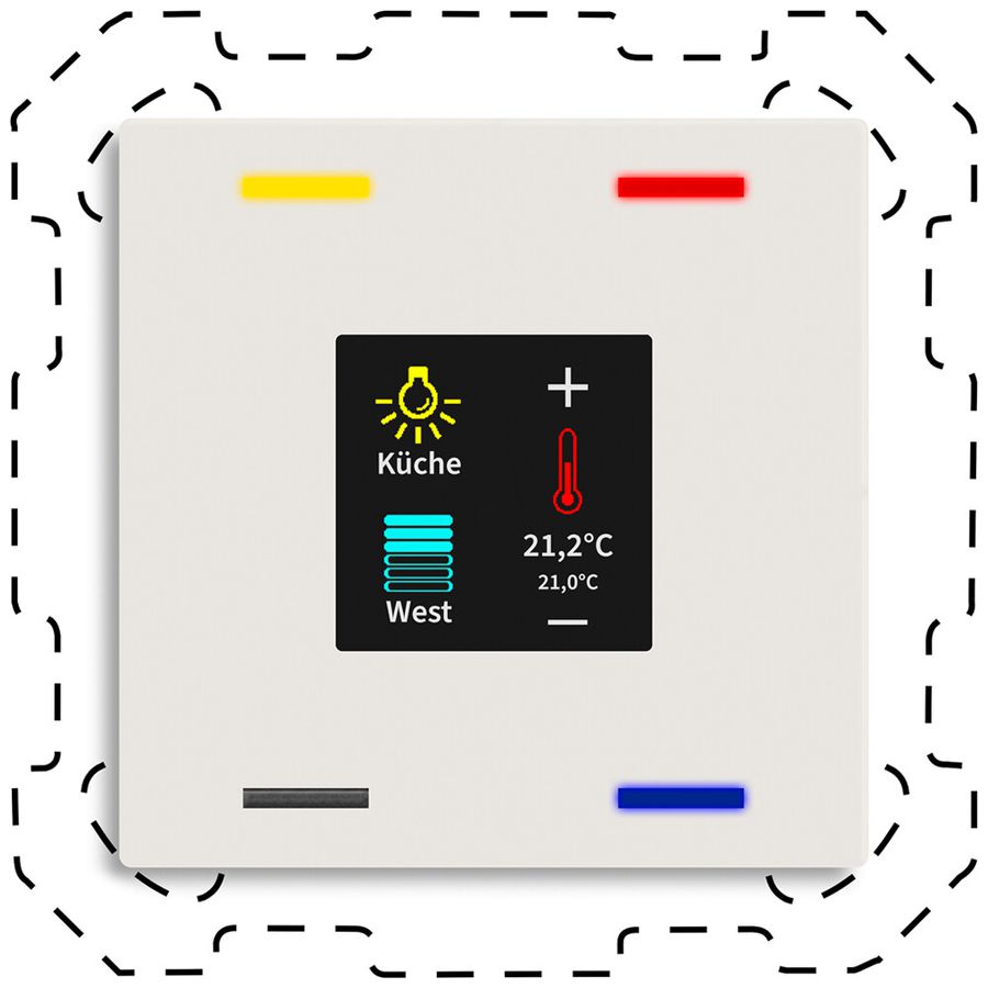 EB-Bediengerät KNX MDT BE-TAS60T4.01 4T/4B Display weiss matt