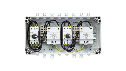 Flury, mit Kabeleinführungen