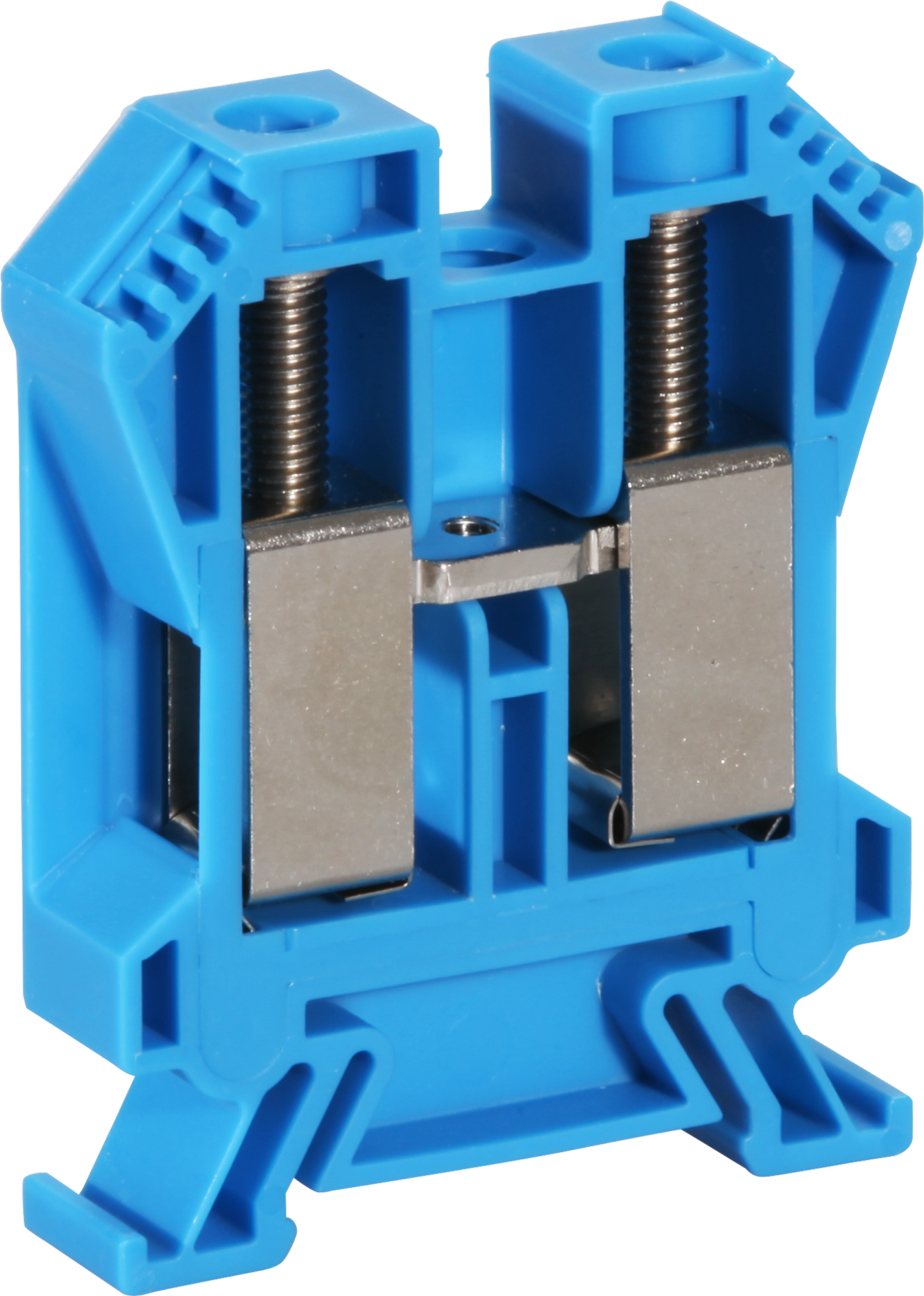 Borne de passage joignable Woertz 25…50mm² 125A 1000V vis 2×1 rail DIN 35mm bl