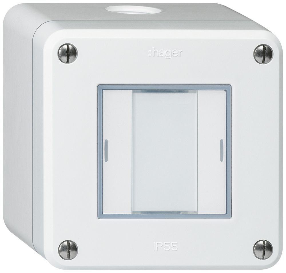 Poussoir AP robusto Q KNX 2× LED RGB s/e-link blanc