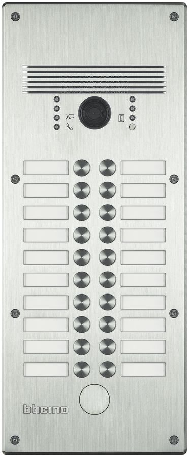 Interphone portier ENC avec vidéo Bticino 2×10 touches inox.