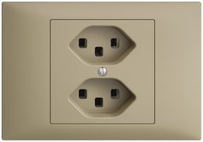 EB-Steckdose 2×T23 16A EDIZIOdue sand, mit Steckklemmen