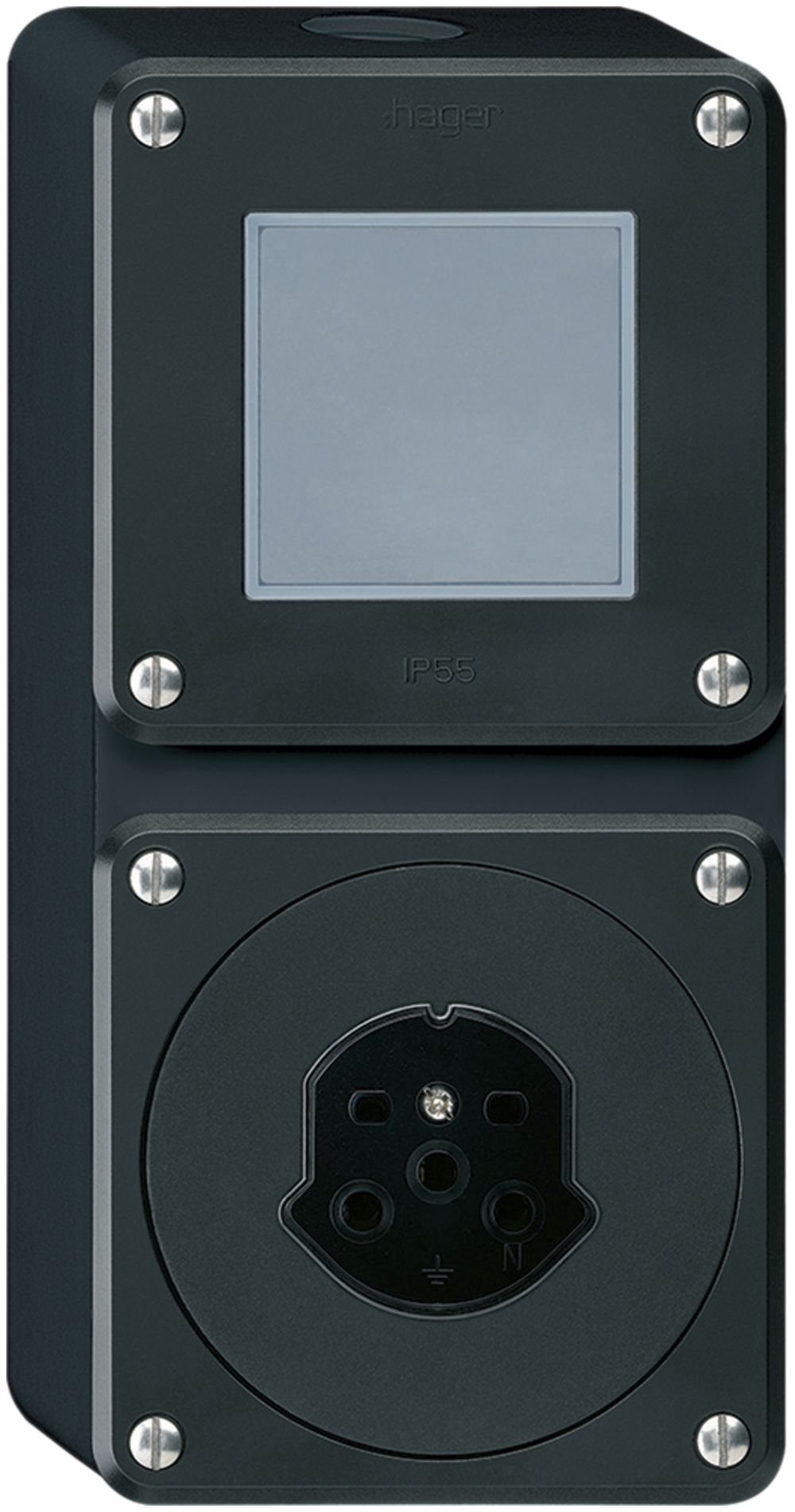 Combi AP 2×1 HA robusto schema 3/tipo 15 con morsetti a innesto nero