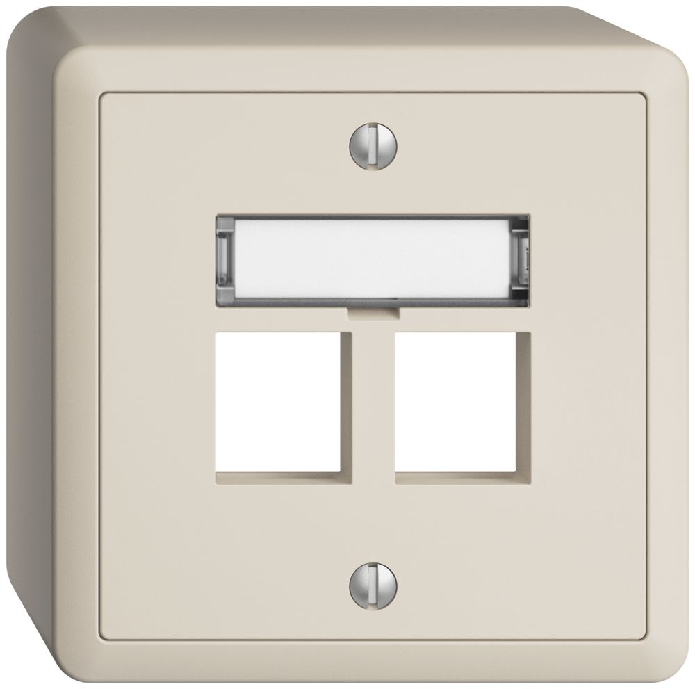 Kit de montage AP EDIZIOdue, sortie droite, pour 2×Keystone, crema